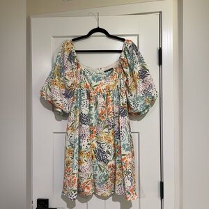 Vibrant Floral Long Sleeve Dress